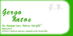 gergo matos business card